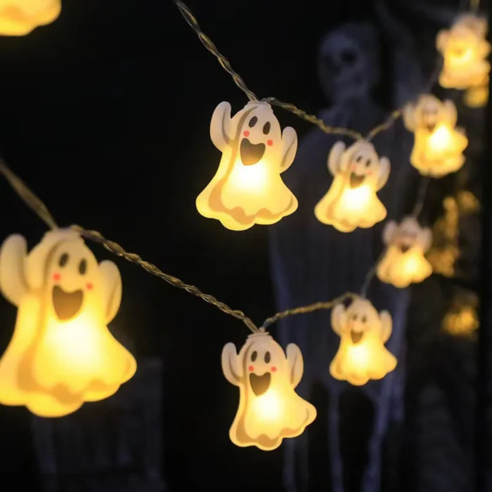 Halloween Decoration LED String Lights, Pumpkin Ghost Spider Web Hanging Lamp