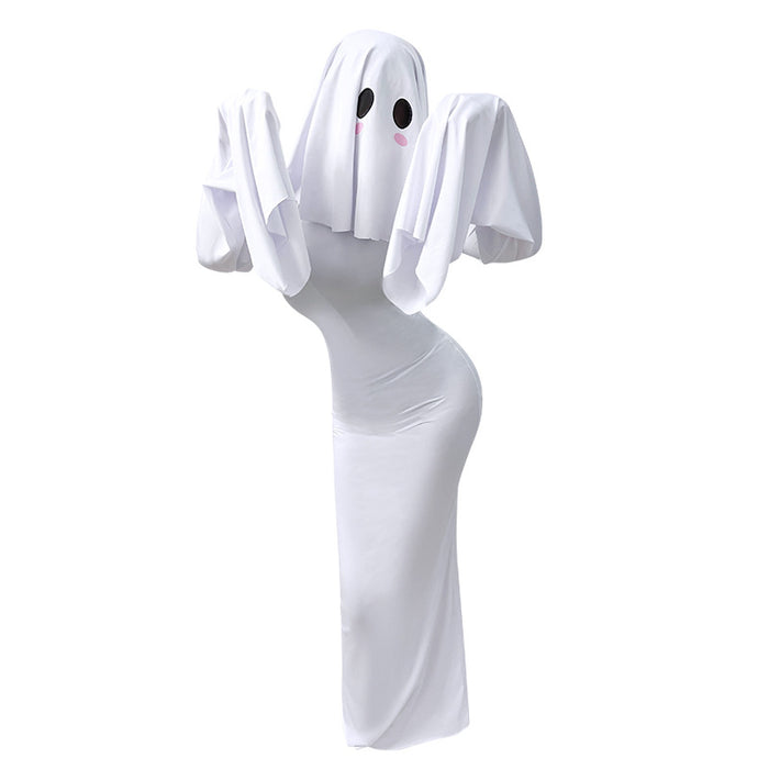 Halloween New Ghost Mother Cos Dress Lady Apricot Same Style Sexy Backless dress