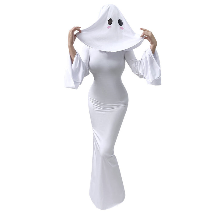 Halloween New Ghost Mother Cos Dress Lady Apricot Same Style Sexy Backless dress