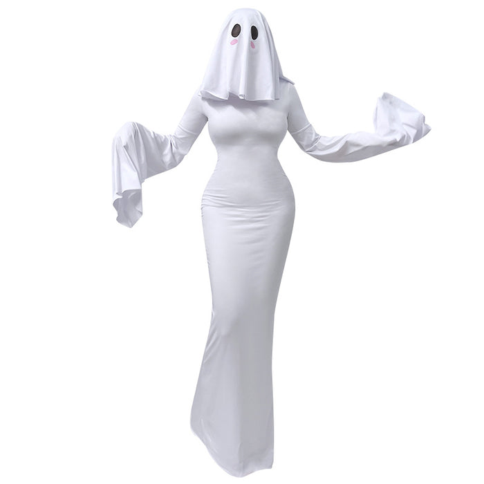 Halloween New Ghost Mother Cos Dress Lady Apricot Same Style Sexy Backless dress