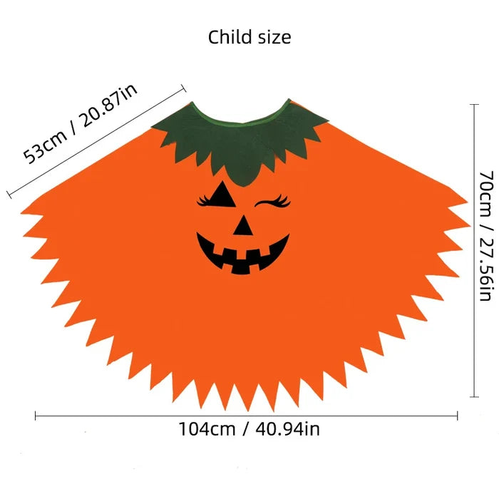 Halloween Party Adult Pumpkin Unisex Costume Cloak Pumpkin Shawl Pumpkin Hat Headband Set