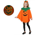Halloween Party Adult Pumpkin Unisex Costume Cloak Pumpkin Shawl Pumpkin Hat Headband Set