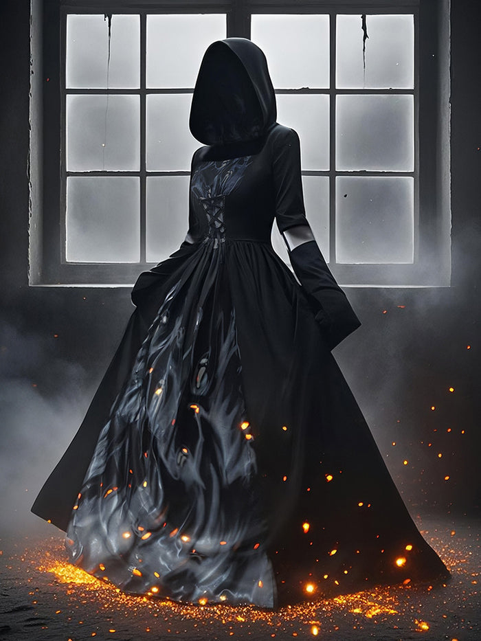 Halloween Witch Dress Hooded
