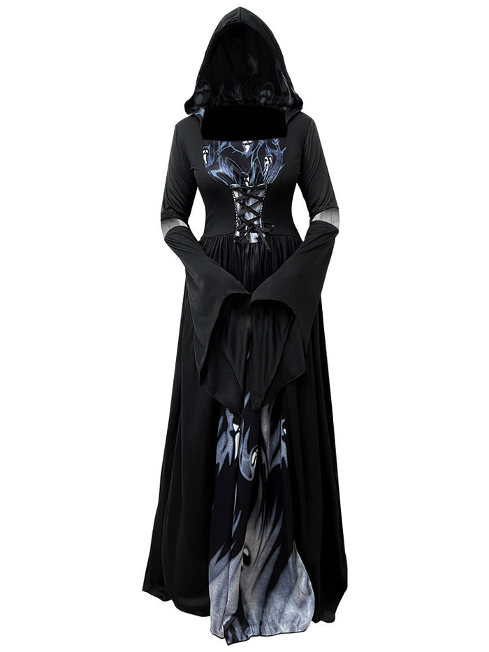 Halloween Witch Dress Hooded