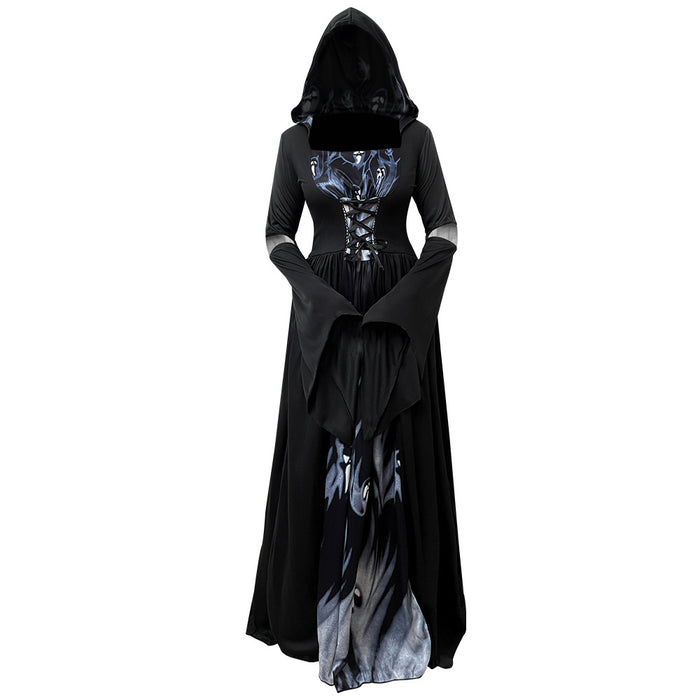 Halloween Witch Dress Hooded