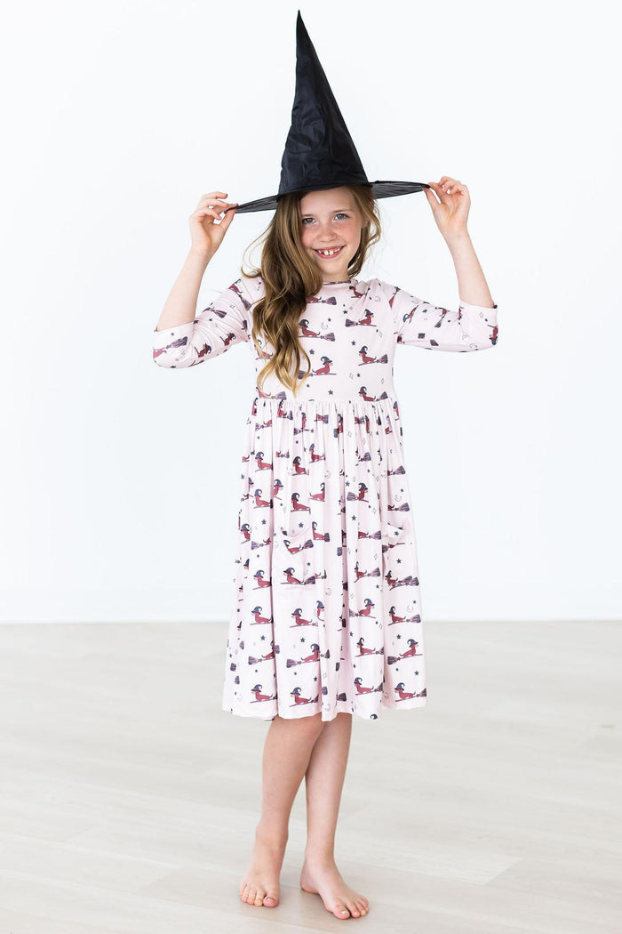 Happy Howl-oween 3/4 Sleeve Pocket Twirl Dress-Mila & Rose ®