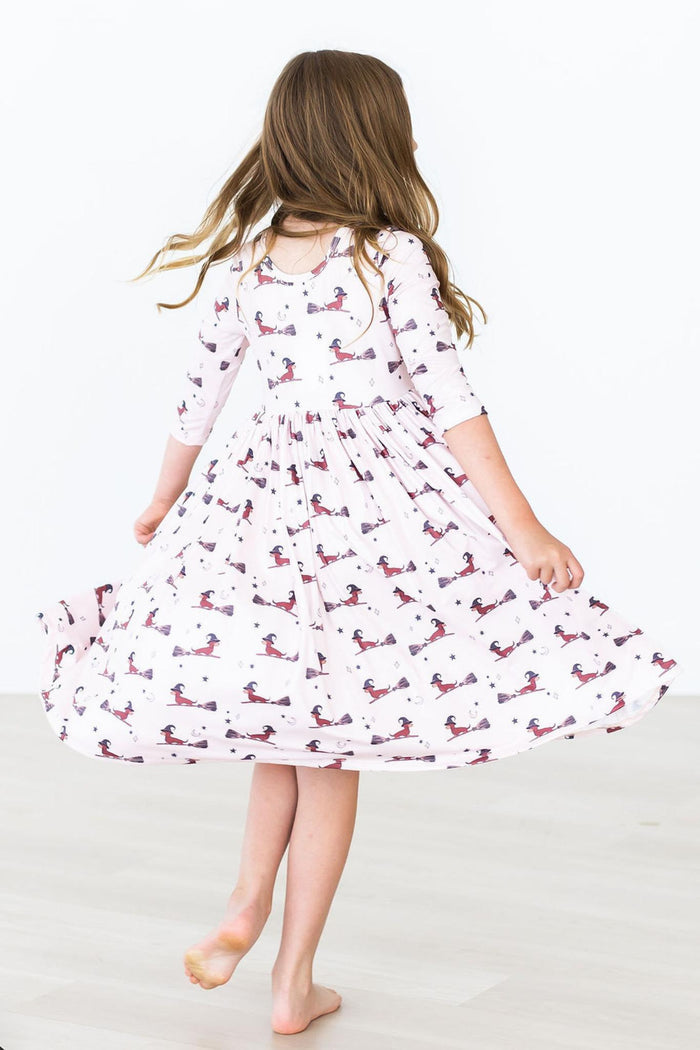 Happy Howl-oween 3/4 Sleeve Pocket Twirl Dress-Mila & Rose ®