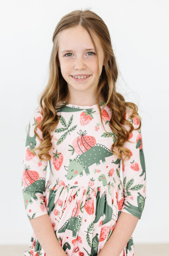 (L) Hear Me Roar 3/4 Sleeve Pocket Twirl Dress-Mila & Rose ®