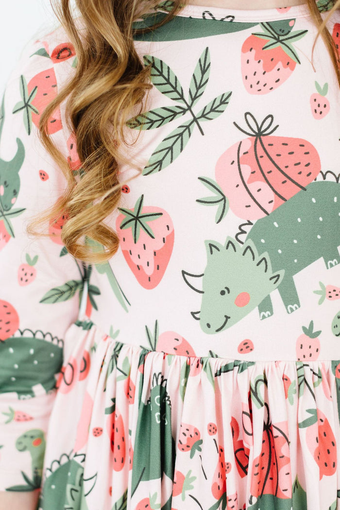 (L) Hear Me Roar 3/4 Sleeve Pocket Twirl Dress-Mila & Rose ®