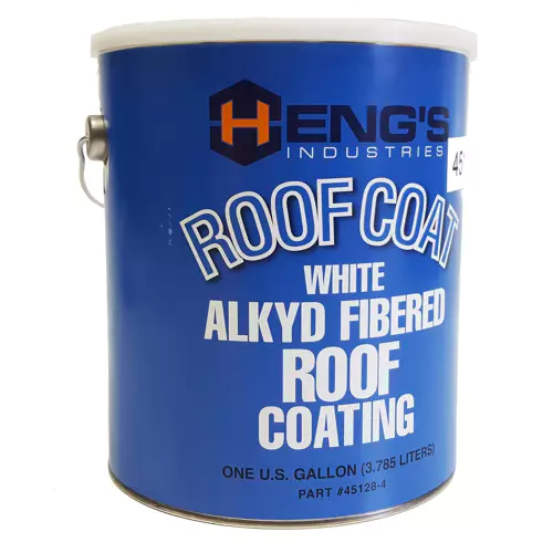 Heng's White Alkyd Fibered Roof Coating 1 Gallon Can #45128-4 - Front View | United RV Parts
