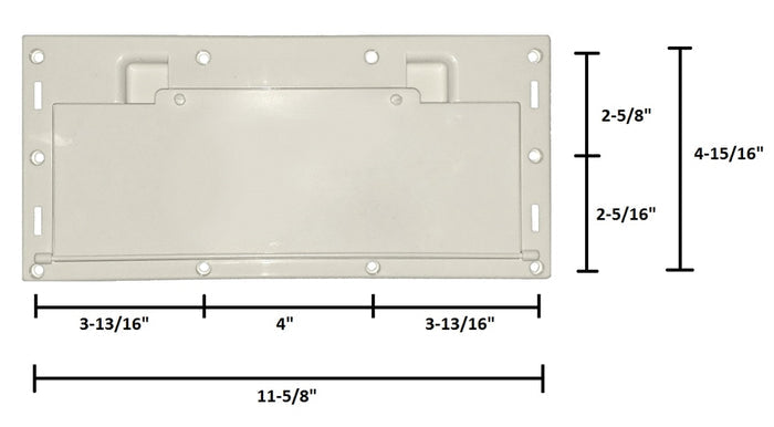 Hengs RV Range Vent J116AWH-CN Dimensions Diagram 11-5/8 x 4-15/16 in | United RV Parts