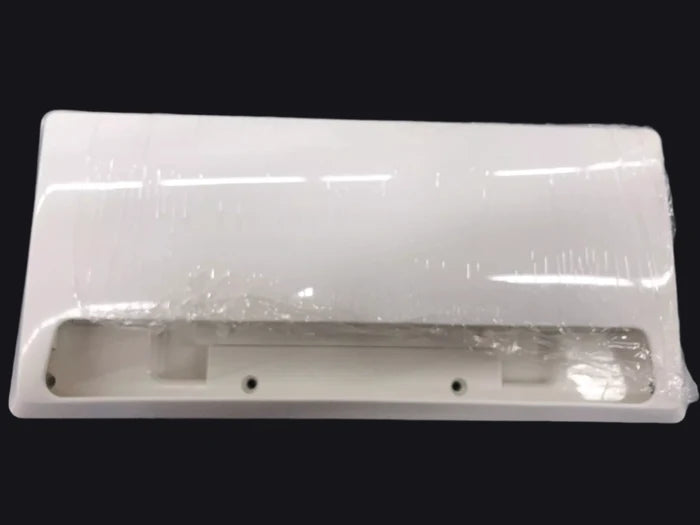 White Hengs RV Range Exhaust Vent Cover in Protective Packaging - Top View | United RV Parts