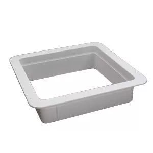 White Plastic RV Roof Vent Trim Ring - Angled View | United RV Parts