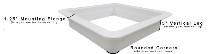Hengs 90092B RV Vent Trim Ring Dimensions - Technical Diagram | United RV Parts