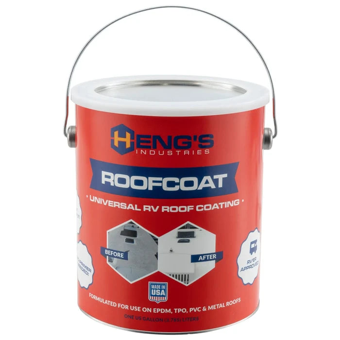 Hengs RoofCoat Universal RV Roof Coating 42128-4 1-Gallon Can - Front View | United RV Parts