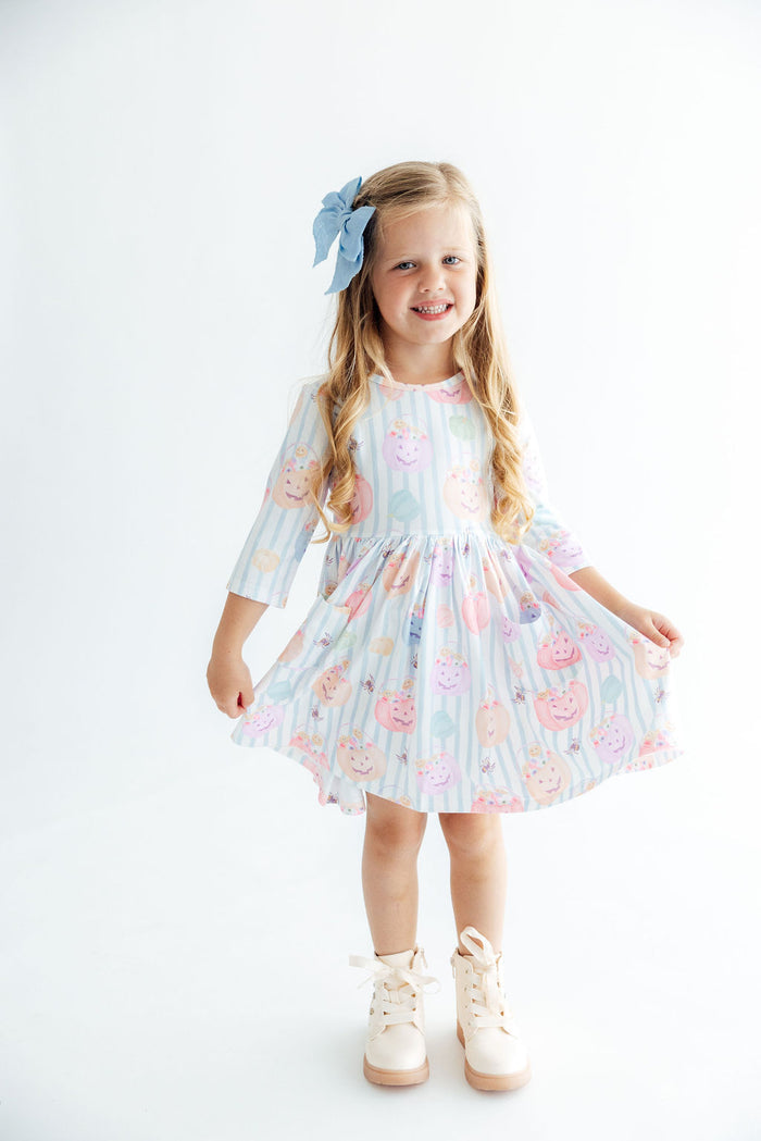 Here for the Candy 3/4 Sleeve Pocket Twirl Dress-Mila & Rose ®