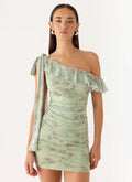 Hidden Gesture Mini Dress - Wispy Fern