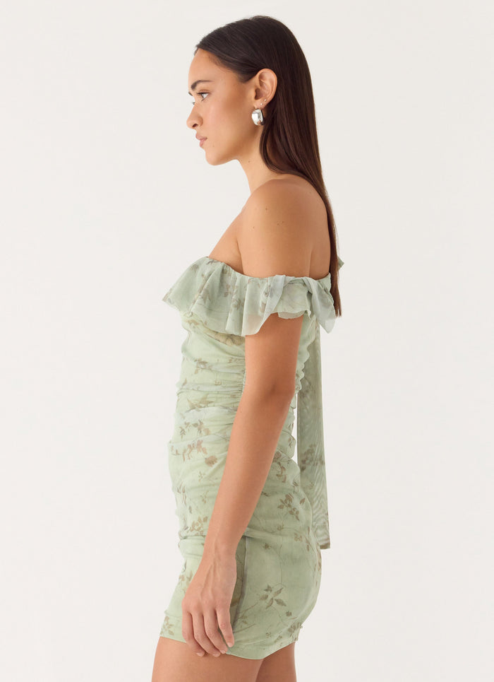 Hidden Gesture Mini Dress - Wispy Fern