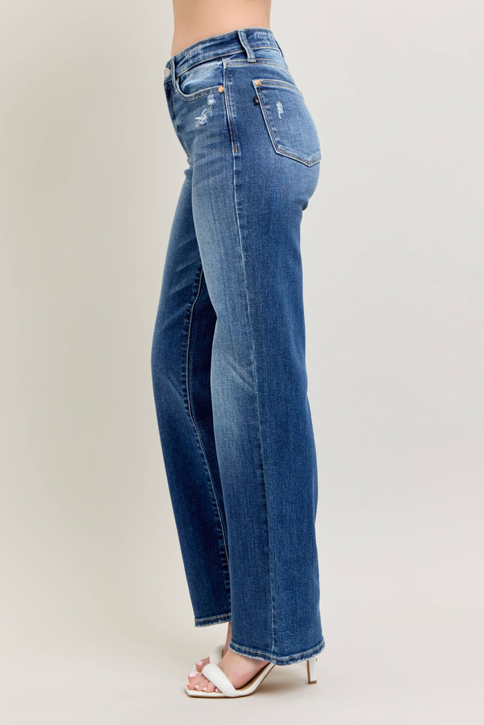 High Waisted 90's Straight Leg: DK / 7(28)