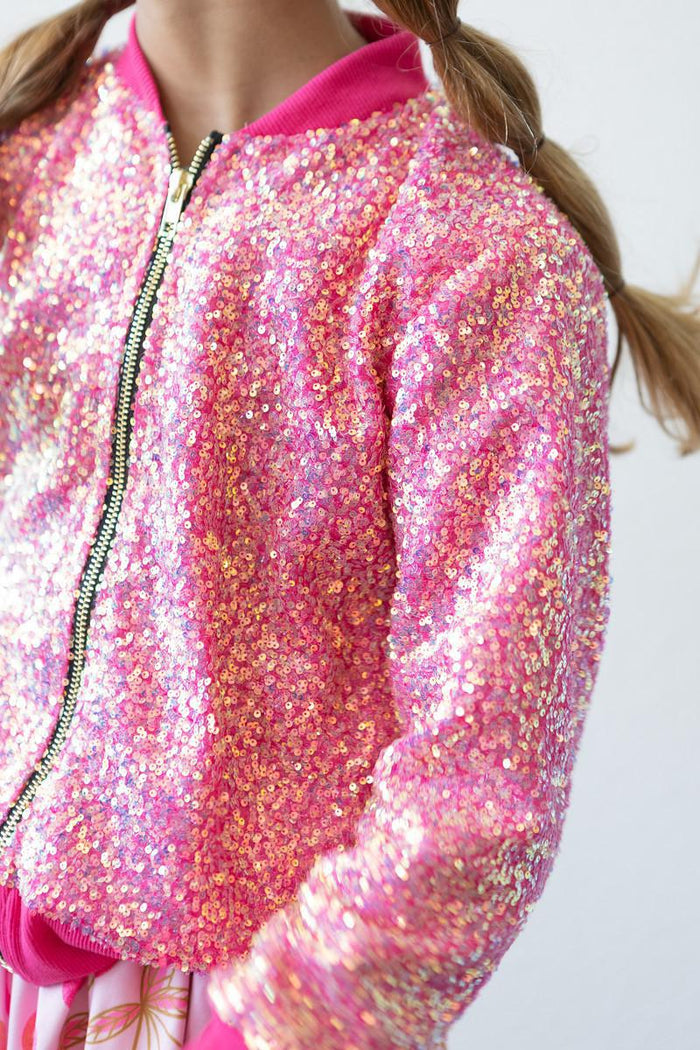 Hot Pink Sequin Jacket-Mila & Rose ®