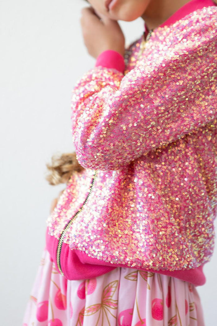 Hot Pink Sequin Jacket-Mila & Rose ®