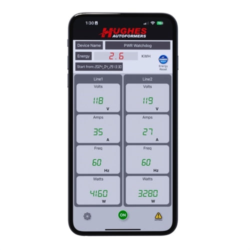 Hughes Power Watchdog Mobile App Interface - Bluetooth Monitoring Display | United RV Parts