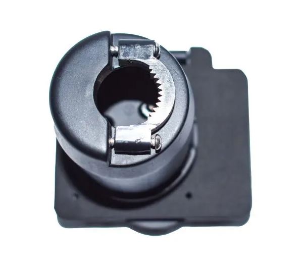 Black Hughes SafeView SV30API 30 Amp RV Power Inlet - Locking Connector Socket Close-Up Detail | United RV Parts