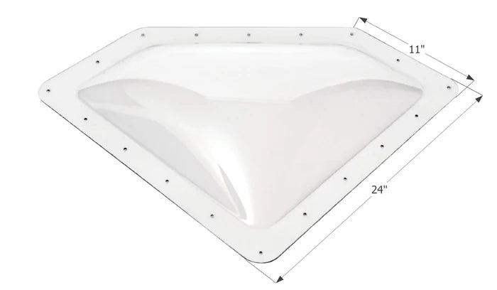 Clear Neo-Angle RV Skylight NSL208C with 11x24 Inch Dimensions - Top View | United RV Parts