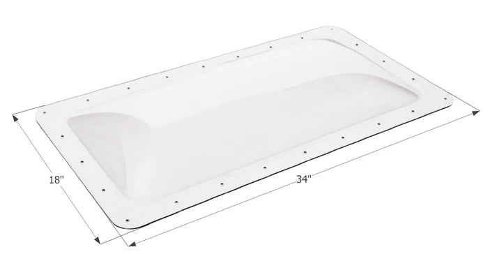 Icon SL1430C Clear RV Skylight 18x34 Outer Dimensions Diagram - 01848 | United RV Parts