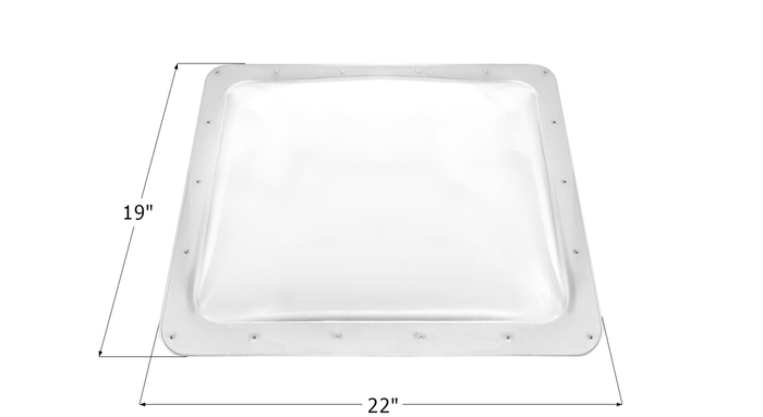 Icon 16x19 Clear Skylight 14176 - Dimensional View with Measurements | United RV Parts