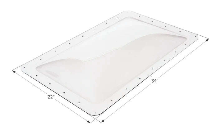 Icon 01854 Clear RV Skylight 18x30 with Dimensions - Angled View | United RV Parts