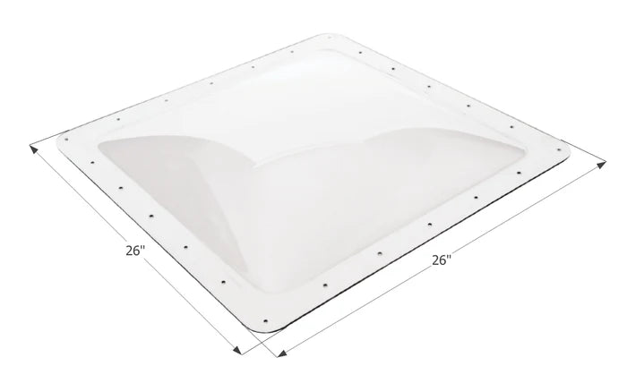 Icon 01856 Clear RV Skylight SL2222C - 26x26 Outer Dimension View | United RV Parts
