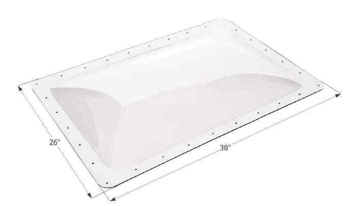 Icon SL2234C Clear RV Skylight 22x34 with 26x38 Dimensions - Angled View | United RV Parts