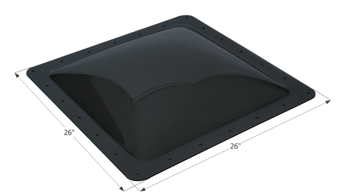 Icon 14526 Dark Smoke RV Skylight SL2222DS 26x26 Overall - Dimension View | United RV Parts