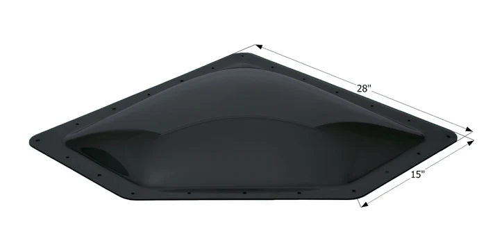 Dark Smoke Icon Neo-Angle RV Skylight 24x12 NSL2412DS - Dimensions 28x15 Angled View | United RV Parts