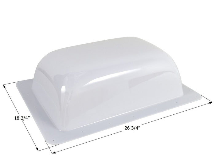 White Polycarbonate RV Skylight High Dome 15283 - 26¾" x 18¾" Dimensions View | United RV Parts