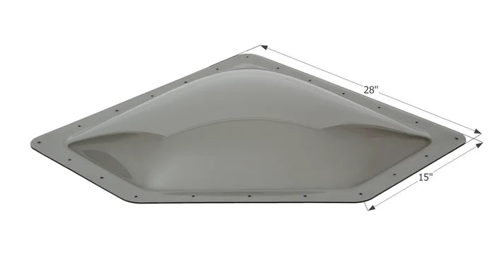 Icon 12081 Smoke Neo-Angle RV Skylight 24x12 - Dimensional View | United RV Parts