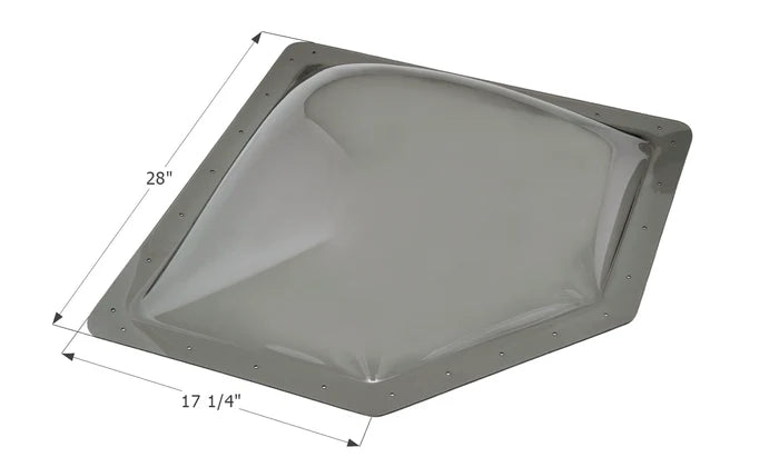 Icon Direct Smoke Neo-Angle RV Skylight 24x12 NSL2414S with Dimensions - Angled View | United RV Parts