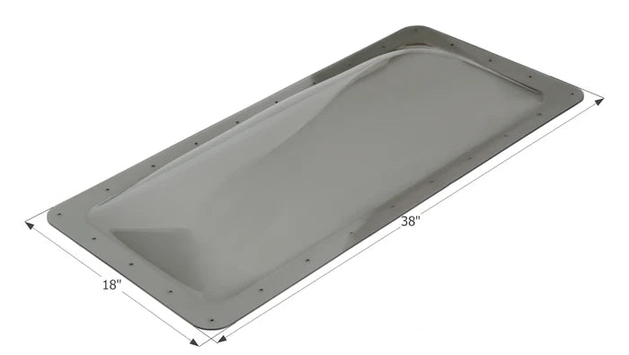 Icon 12118 Smoke RV Skylight Dome 18x38 Overall Dimensions - Measurement View | United RV Parts