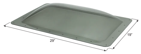 Smoke Icon SL1525S RV Skylight 29x19 inch Dimensions - Top View with Measurements | United RV Parts