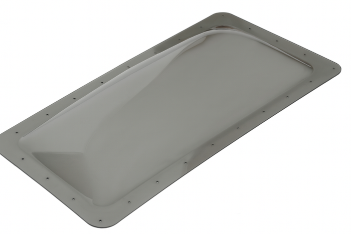 Smoke Polycarbonate RV Skylight 15x28 5-Inch Bubble - Angled Top View | United RV Parts