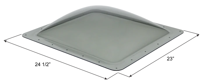 Icon SL1920S Smoke RV Skylight 24.5x23 Inch with Dimensions - Top Angle | United RV Parts