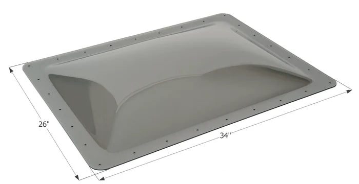Smoke Icon RV Skylight 22x30 SL2230S with 26x34 Dimensions - Angled Top View | United RV Parts