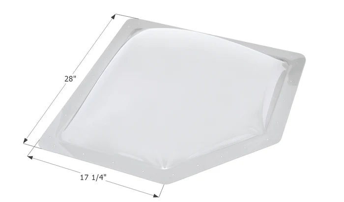 White Icon Neo-Angle RV Skylight 24x12 NSL2414W with 28" x 17.25" Dimensions - Angle View | United RV Parts