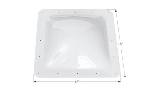 White 14x14 RV Skylight with 18x18 Flange Dimensions - Measurement Diagram | United RV Parts