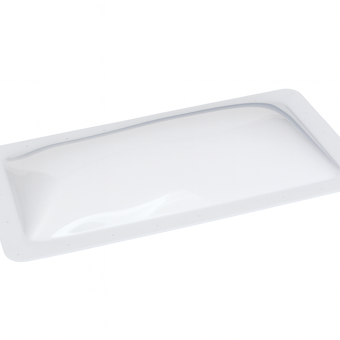 White Polycarbonate RV Skylight 14x30 Bubble Dome - Angled Top View | United RV Parts