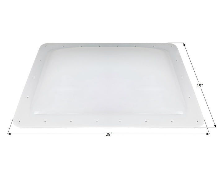 White Icon SL1525W RV Skylight Dome 14402 - Front View with 29x19 Inch Dimensions | United RV Parts