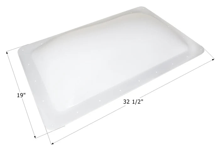 White Icon RV Skylight SL1528W with 19x32.5 Inch Dimensions - Measurement Diagram | United RV Parts