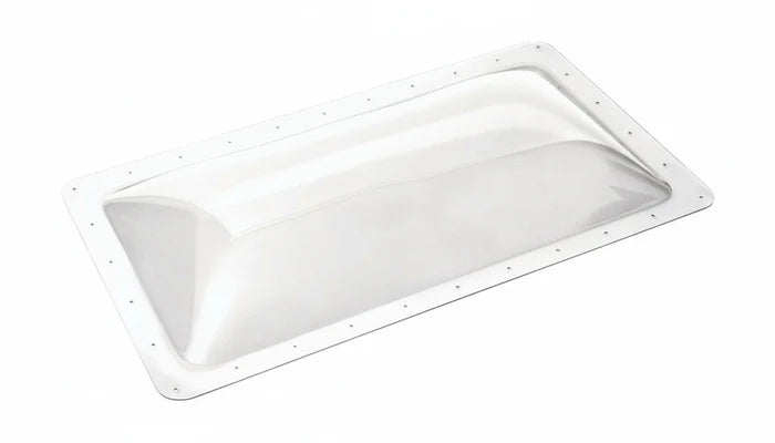 White Polycarbonate RV Skylight Dome 17x33 SL1733W - Angled Top View | United RV Parts