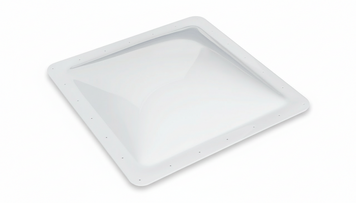 White Polycarbonate RV Skylight Dome 22x22 - Angled Top View | United RV Parts